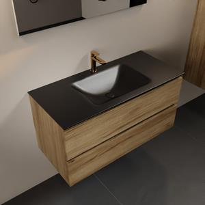 Mondiaz Aivy 100cm badmeubel Chai, wastafel Urban solid surface midden 1 kraangat met spiegel