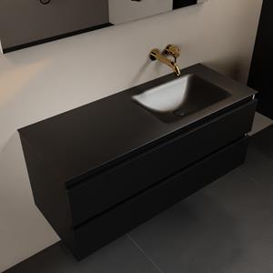 Mondiaz Aivy 120cm badmeubel Urban, wastafel Urban solid surface rechts zonder kraangat