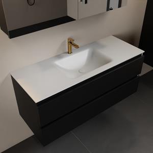 Mondiaz Aivy 120cm badmeubel Urban, wastafel Talc solid surface midden 1 kraangat met spiegelkast