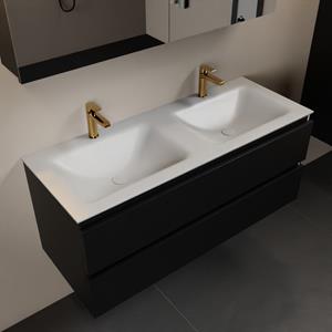 Mondiaz Aivy 120cm badmeubel Urban, wastafel Talc solid surface dubbel 2 kraangaten met spiegelkast