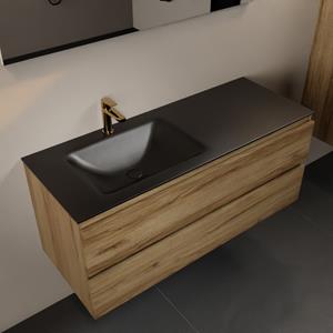 Mondiaz Aivy 120cm badmeubel Chai, wastafel Urban solid surface links 1 kraangat met spiegel