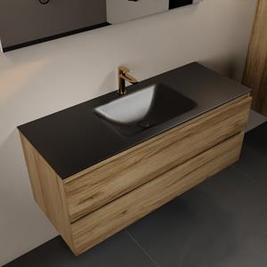 Mondiaz Aivy 120cm badmeubel Chai, wastafel Urban solid surface midden 1 kraangat met spiegel