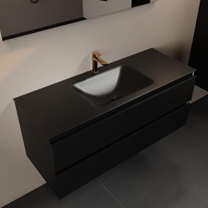 Mondiaz Aivy 120cm badmeubel Urban, wastafel Urban solid surface midden 1 kraangat met spiegel