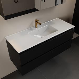 Mondiaz Aivy 120cm badmeubel Urban, wastafel glanzend wit keramiek midden 1 kraangat met spiegelkast