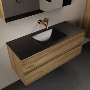 Mondiaz Aivy 120cm badmeubel Chai, wastafel Urban solid surface midden zonder kraangat met spiegelkast