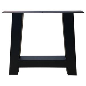 Furniture Legs Europe Zwarte stalen A tafelpoot 72 cm voor buiten met stelvoeten (koker 10 x 10 cm)