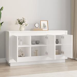 vidaXL Dressoir 102x35x55 cm bewerkt hout hoogglans wit