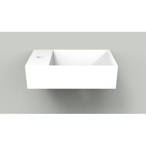 Arcqua Marble Free fontein - 40x22x12cm - kraangat links - mat wit WAS116047