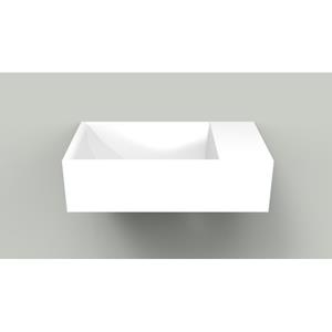 Arcqua Marble Free fontein - 40x22x12cm - zonder kraangat - wasbak links - glans wit WAS101717