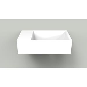 Arcqua Marble Free fontein - 40x22x12cm - zonder kraangat - wasbak rechts - glans wit WAS105741