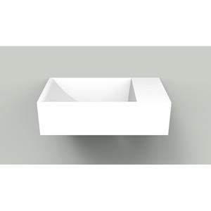 Arcqua Marble Free fontein - 40x22x12cm - zonder kraangat - wasbak links -mat wit WAS118877