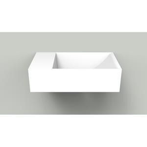 Arcqua Marble Free fontein - 40x22x12cm - zonder kraangat - wasbak rechts - mat wit WAS112399