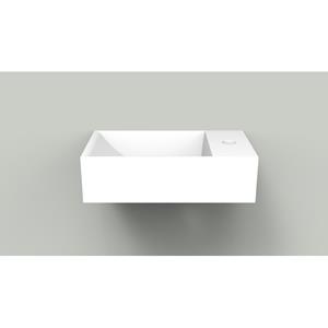 Arcqua Marble Free fontein - 40x22x12cm - kraangat rechts - mat wit WAS115912