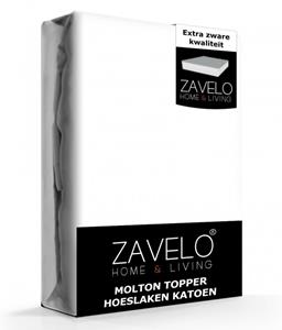 Zavelo Molton Waterdicht PU Topper Hoeslaken (100% Katoen)-Lits-jumeaux (180x220 cm)