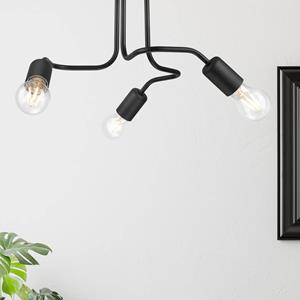 Euluna Plafondlamp Joiy, verdeeld, 3-lamps, zwart