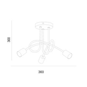 Euluna Plafondlamp Joiy, verstrengeld, 3-lamps, zwart