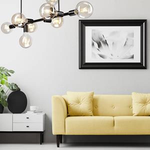 Euluna Plafondlamp Eliza, 8-lamps, zwart