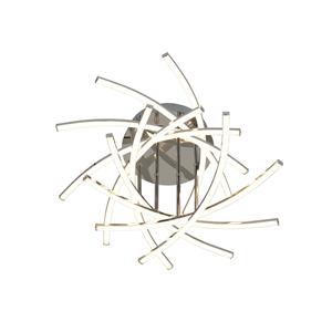 Lindby Flakira LED plafondlamp, 10-lamps chroom