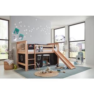 Relita Hochbett "Kick", mit Rolllattenrost und Textil-Set