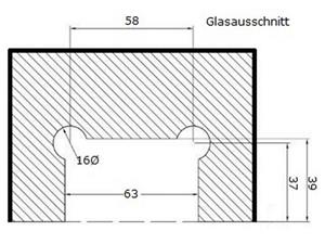 Glaszentrum Hagen Duschwanne  - Duschtürbeschlag - Scharnier