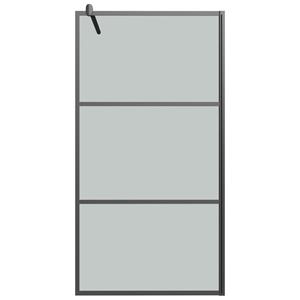 vidaXL Inloopdouchewand 100x195 cm donker ESG-glas zwart