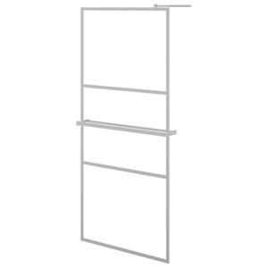 VIDAXL Duschwanne Duschwand mit Ablage für Walk-In-Dusche Chrom 90x195 cm ESG