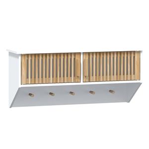 vidaXL Wandkast met haken 80x24x35,5 cm bewerkt hout wit