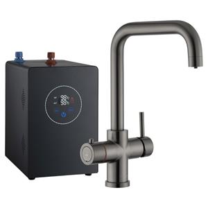 Multi-Tap Classic 3in1 Kokend Water Kraan Gun Metal - Haaks