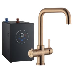 Multi-Tap Classic 3in1 Kokend Water Kraan Brushed Copper Gold - Haaks