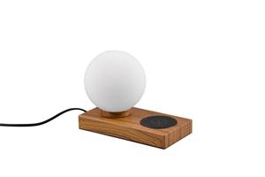 Reality Tafellamp Chloe Excl. 1x E14 max 40w Bruin incl. laadstation