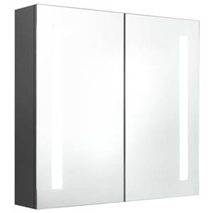 vidaXL Badkamerkast met spiegel en LED 62x14x60 cm grijs