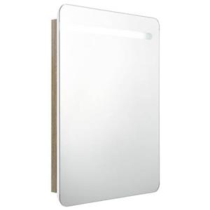 VIDAXL Led-bad-spiegelschrank Weiß Und Eichenoptik 60x11x80 Cm