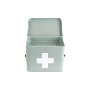 Present time  Medicine storage box medium metal matt grayed jade