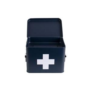 Present time  Medicine storage box medium metal matt dark blue