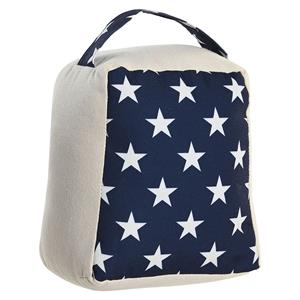 Items Deurstopper Stars - 1 kilo gewicht - met oppak lus - blauw/wit - 16 x 18 cm -