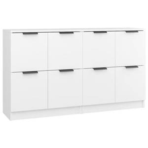 VidaXL Dressoirs 2 st 60x30x70 cm bewerkt hout wit