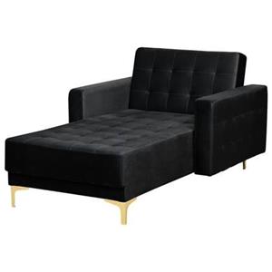 BELIANI Chaise longue fluweel zwart ABERDEEN