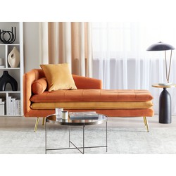 BELIANI Chaise longue fluweel oranje linkszijdig GONESSE