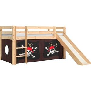 Vipack Speelbed Vipack Pino Hoogslaper met textielset, inclusief lattenrol, ladder en glijbaan