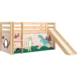 Vipack Speelbed Vipack Pino Hoogslaper met textielset, inclusief lattenrol, ladder en glijbaan