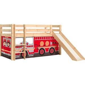 Vipack Speelbed Vipack Pino Hoogslaper met textielset, inclusief lattenrol, ladder en glijbaan