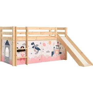 Vipack Speelbed Vipack Pino Hoogslaper met textielset, inclusief lattenrol, ladder en glijbaan