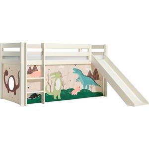 Vipack Speelbed Vipack Pino Hoogslaper met textielset, inclusief lattenrol, ladder en glijbaan