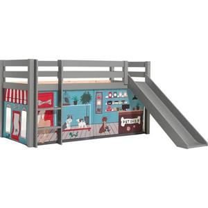 Vipack Speelbed Vipack Pino Hoogslaper met textielset, inclusief lattenrol, ladder en glijbaan