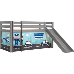 Vipack Speelbed Vipack Pino Hoogslaper met textielset, inclusief lattenrol, ladder en glijbaan