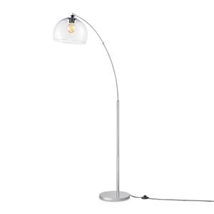 Home sweet home BoogVloerlamp Fisher 111.5/30/171cm, Wit, staande lamp met transparante lampenkap, geschikt voor E27 LED lichtbron, met voetschakelaar, geschikt voor woonkamer, slaapkamer en thuiskantoor