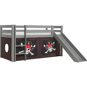 Vipack Speelbed Vipack Pino Hoogslaper met textielset, inclusief lattenrol, ladder en glijbaan
