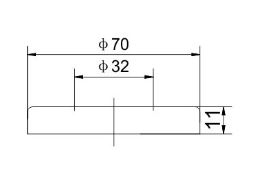 Sub sifonrozet voor afvoerbuis met diameter 32mm 6,3 x 1,2 cm, chroom