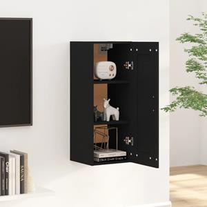 vidaXL Fächerschrank Hängeschrank Schwarz 35x34x90 cm Holzwerkstoff (1-St)