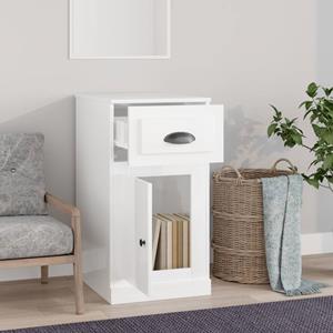 Vidaxl Beistellschrank Mit Schublade Hochglanz-weiß 40x50x75 Cm